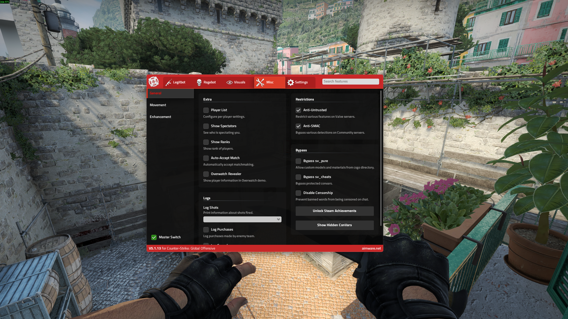 Aimware - Free Rage, Legit & Movement HvH CSGO cheat screenshot